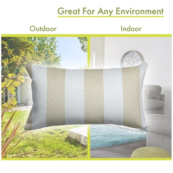 Majestic Home Goods Indoor Outdoor Vertical Stripe Small Decorative Throw Pillow 20 X 12