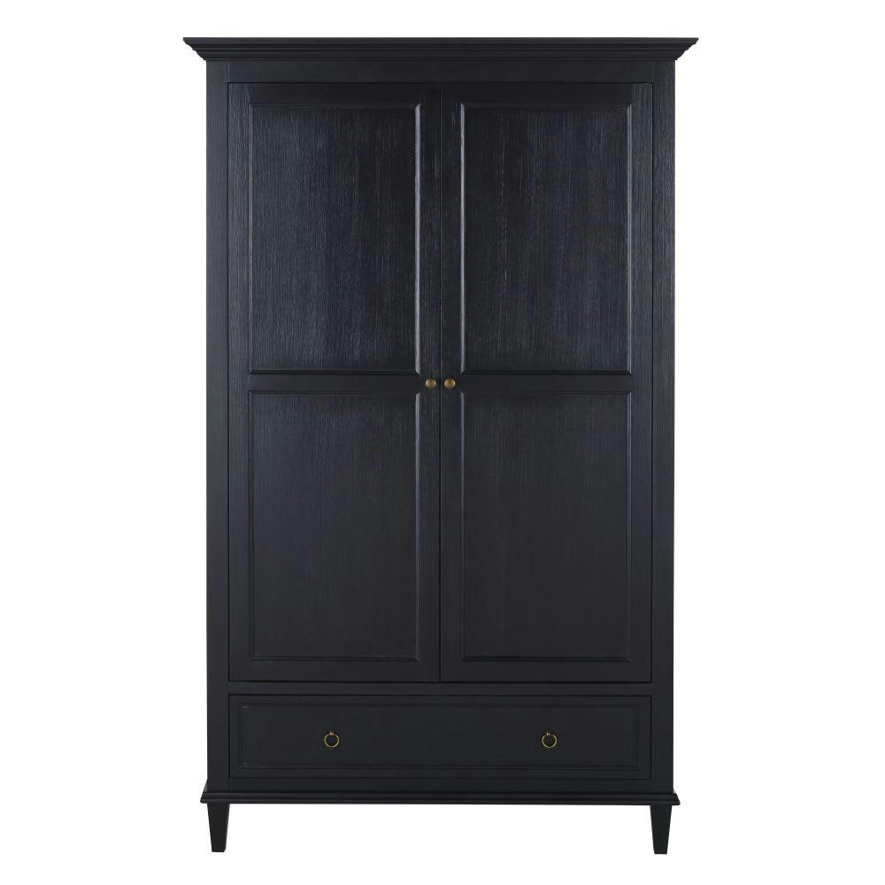 Cambronne - Armoire 2 portes 1 tiroir noire