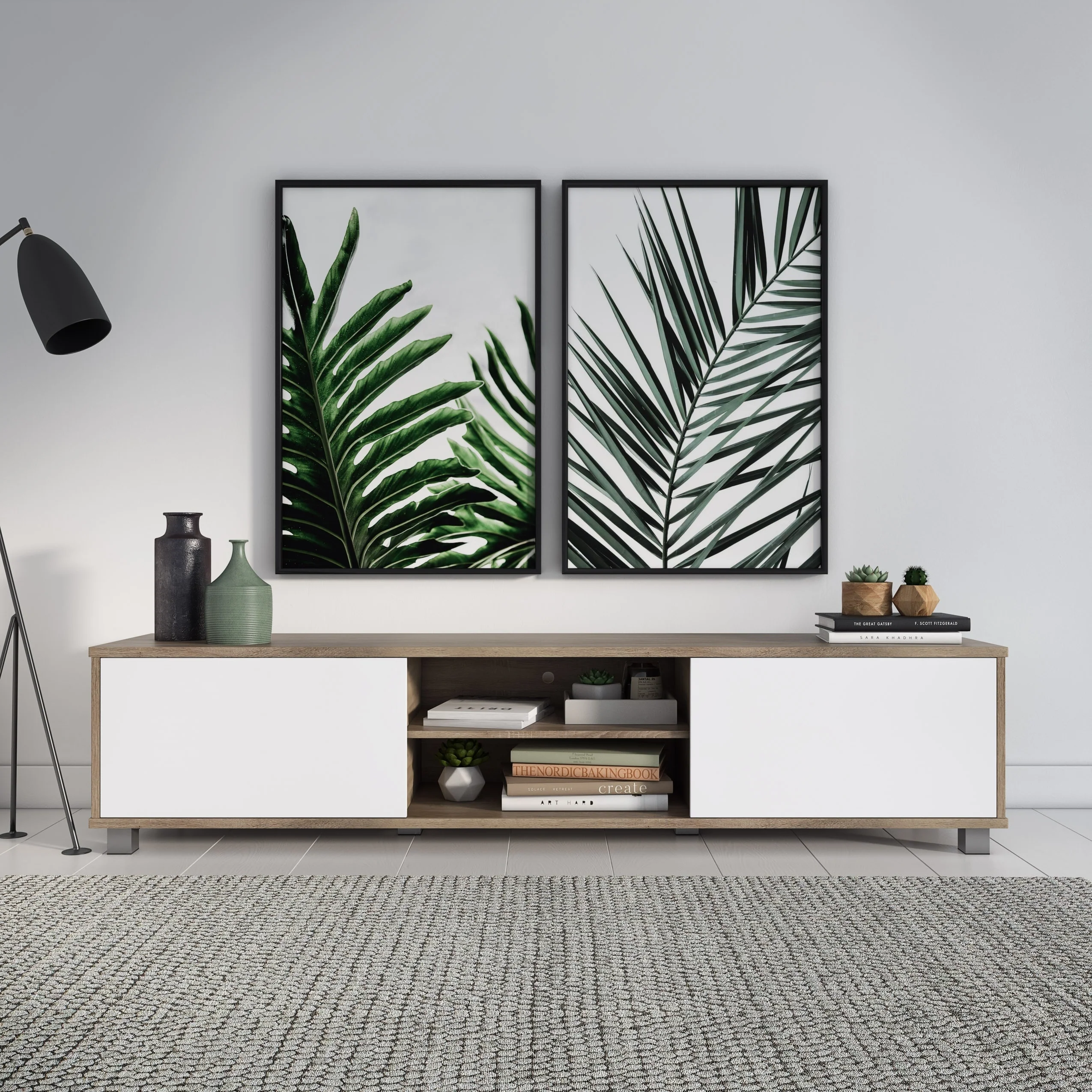 Hollywood Low Profile TV Stand With Doors for TV's up to 85