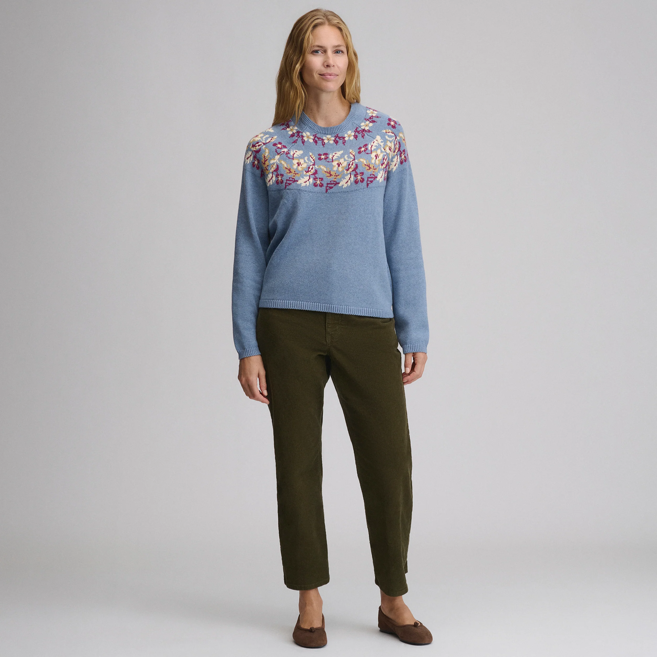 Women's Placed Intarsia Sweater