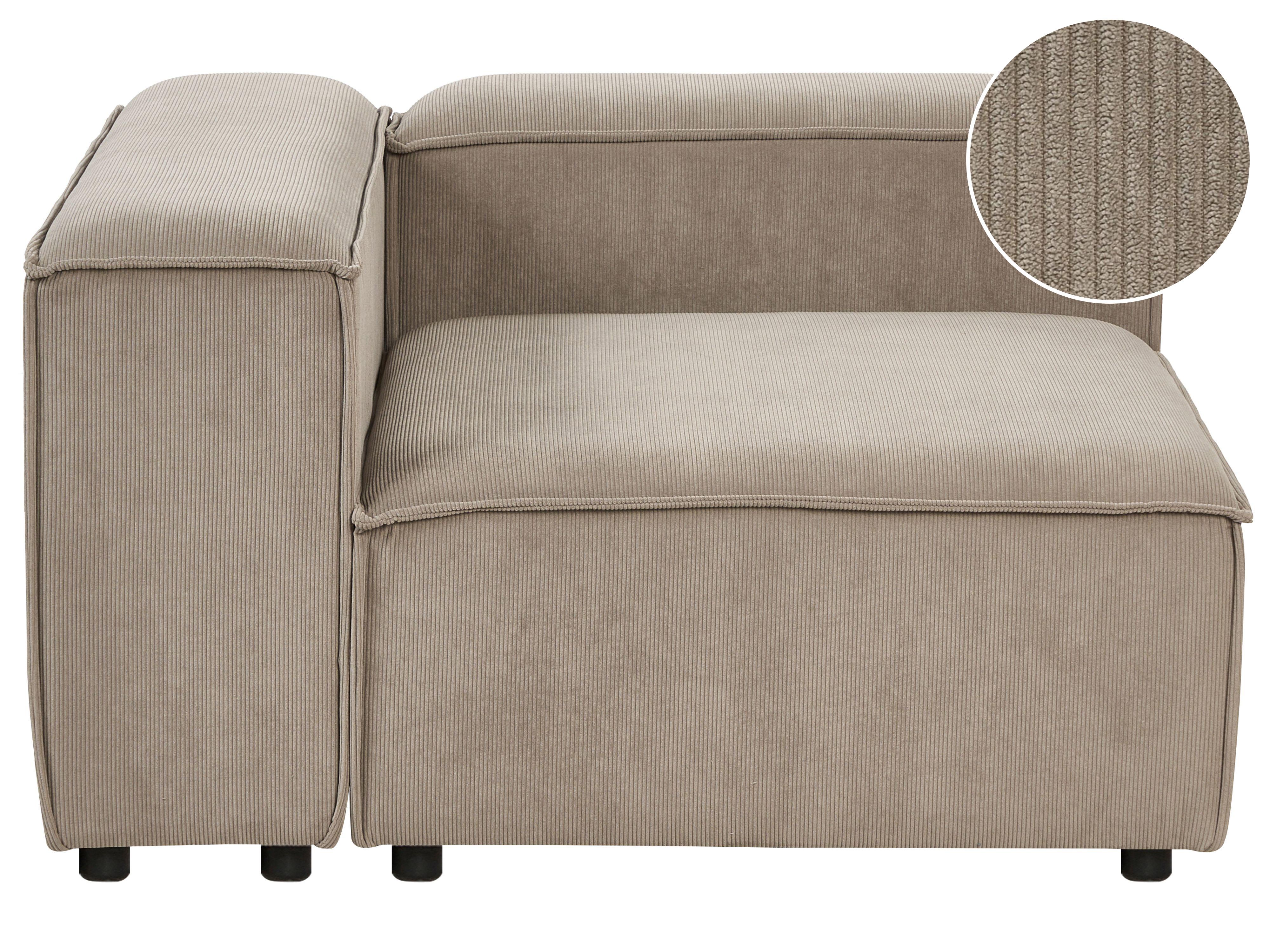 Corner Seat ARDAL Corduroy Light Brown Right Hand