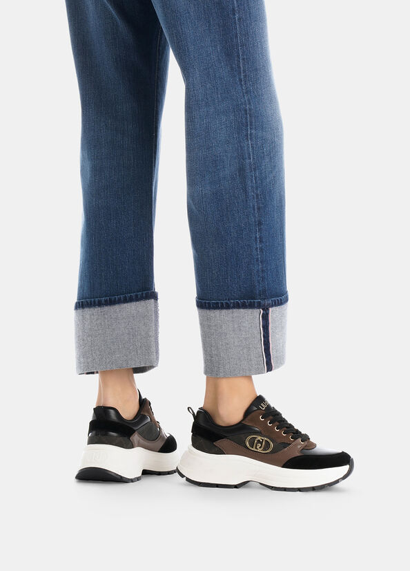 Sneakers in suede e pelle