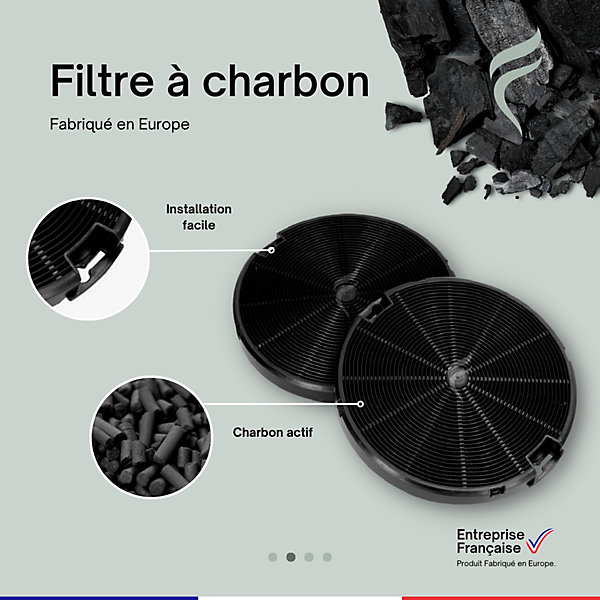 Lot de 2 Filtres à Charbon pour Hotte Faber - 112.0067.942 - 153mm