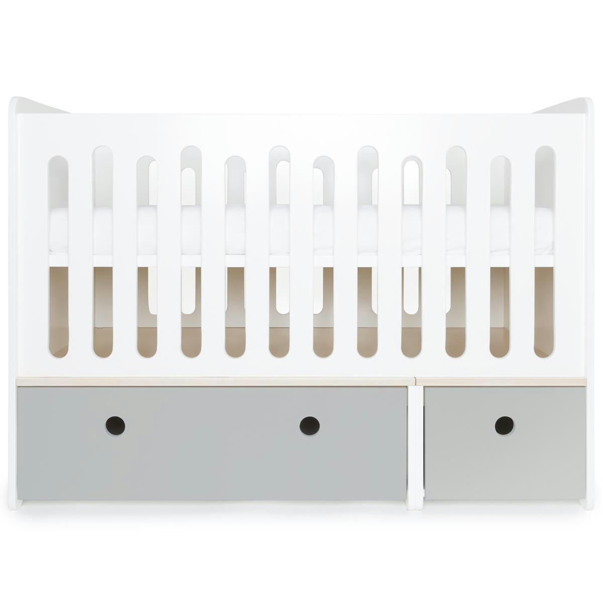 COLORFLEX - Lit bébé évolutif 70x140cm gris perle