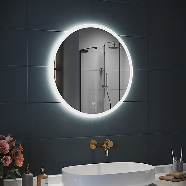 Miroir Rond Lumineux Salle de Bain LED Eclairage Intégré avec Fonction Anti-buée 60cm SIRHONA Mirroir Rond LED Rétro-éclairé