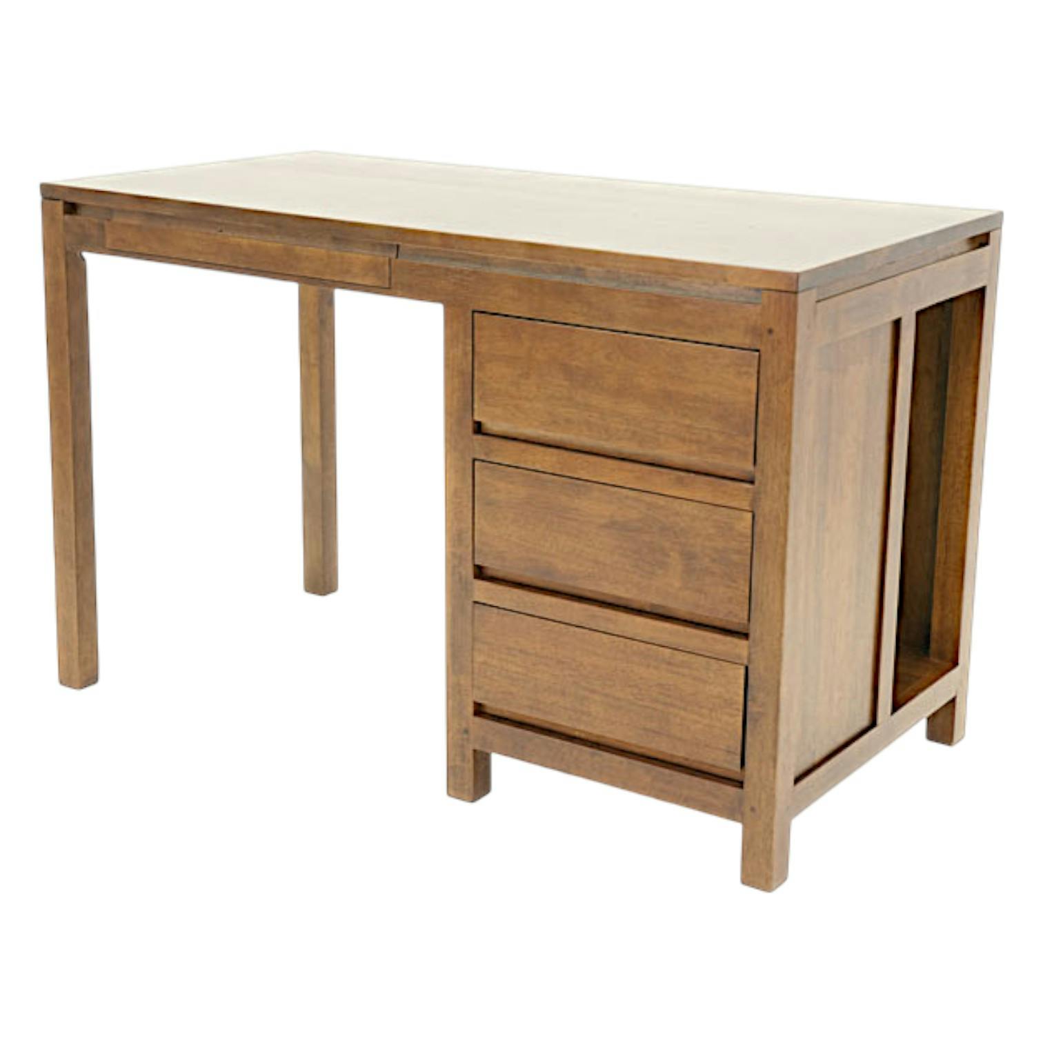 Bureau multimédia Hévéa 3 tiroirs, 1 tablette coulissante, 1 niche 120x80x75cm OLGA