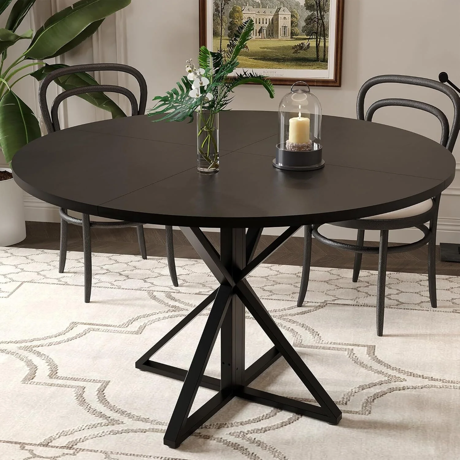 47 Kitchen Round Dining Table, Space Saving - N/A