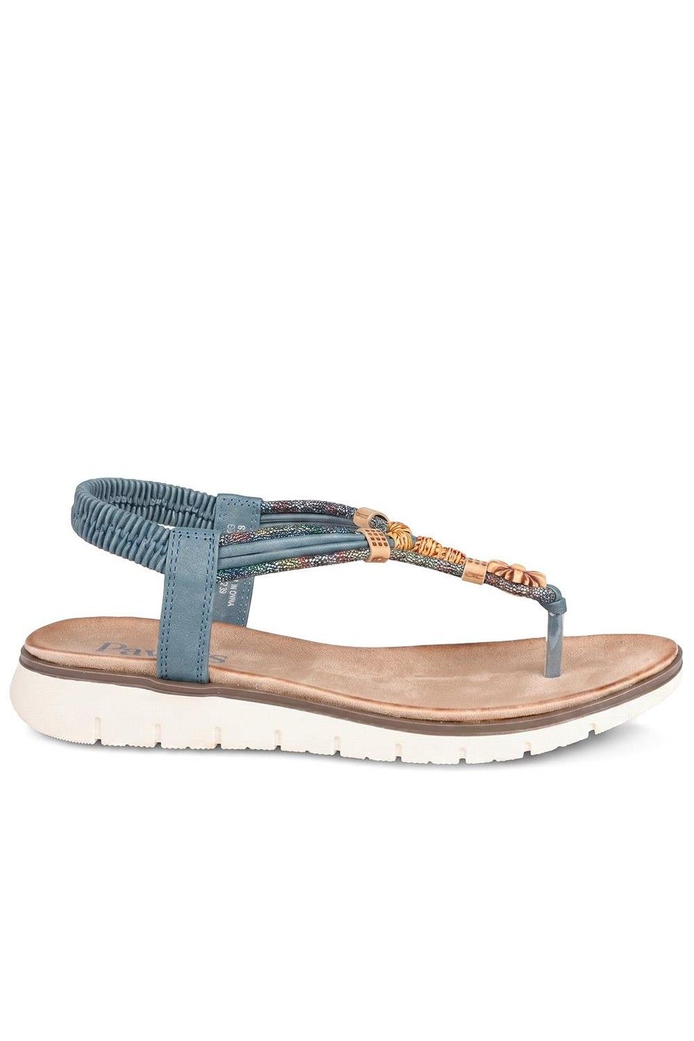 Pavers Elastic Fit Wedged Toe Post Sandals