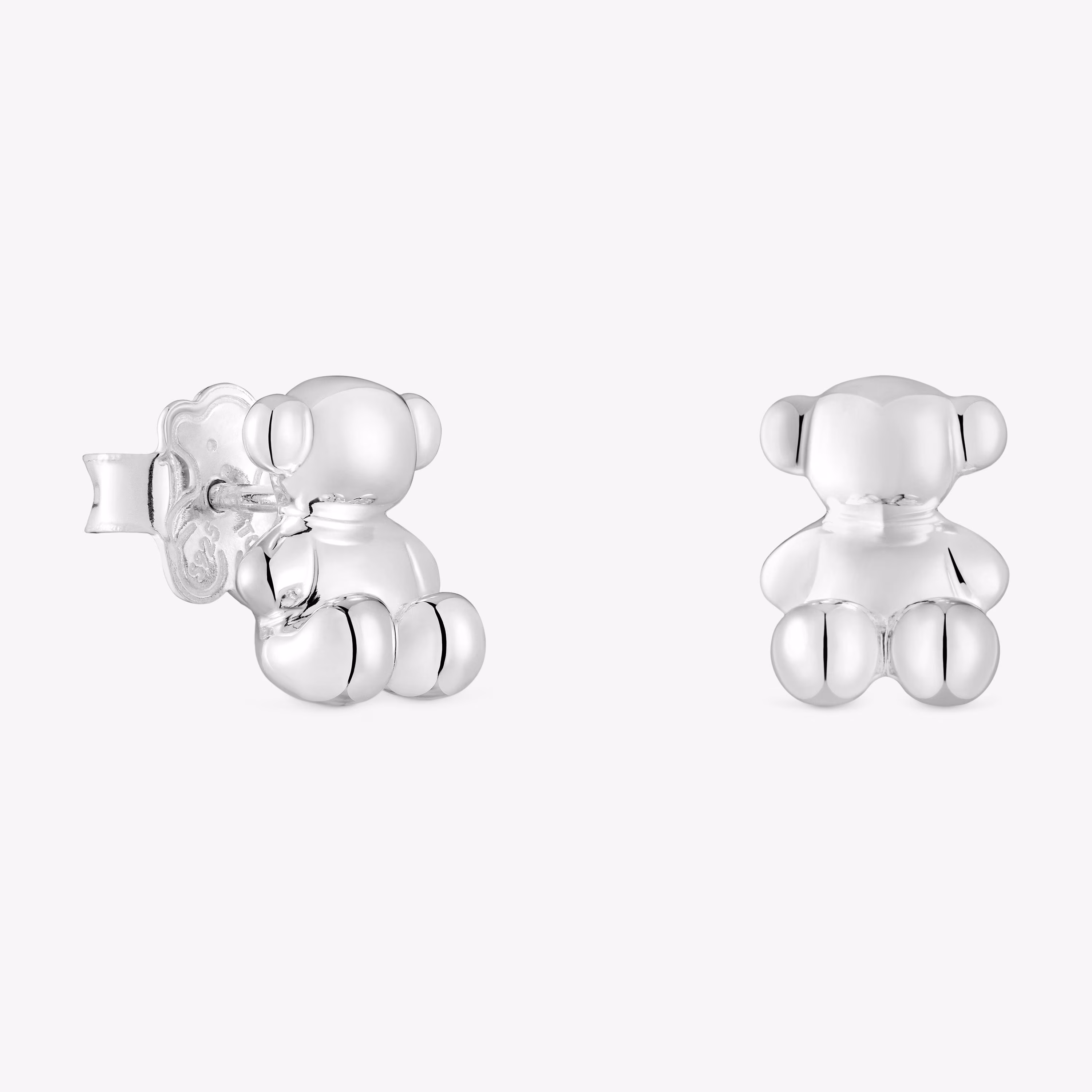 Pendientes oso de plata 10 mm Bold Bear