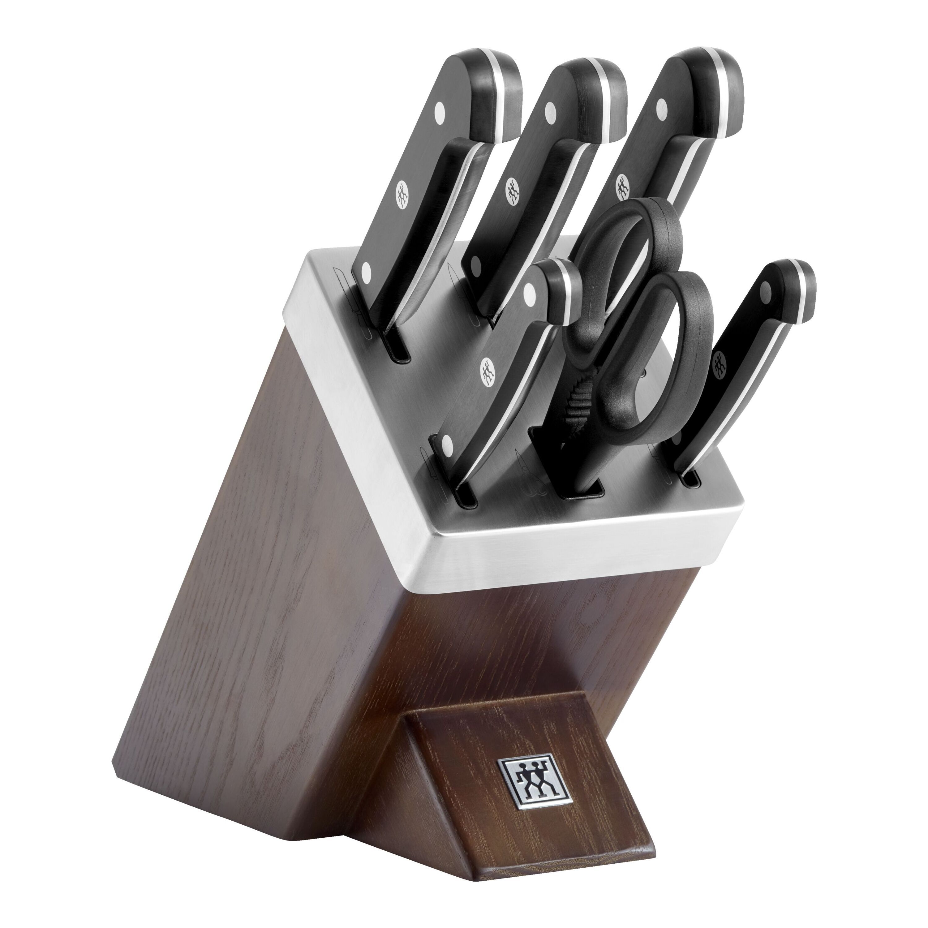 7-pcs, Knife block set, brown