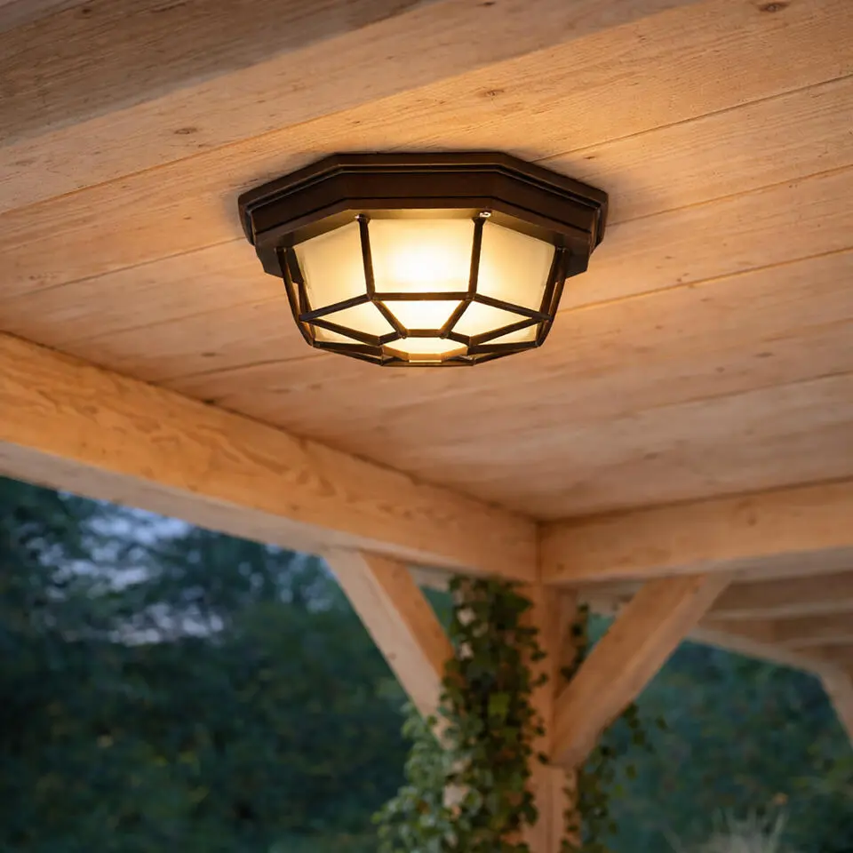 Qazqa plafondlamp bri bruin e27