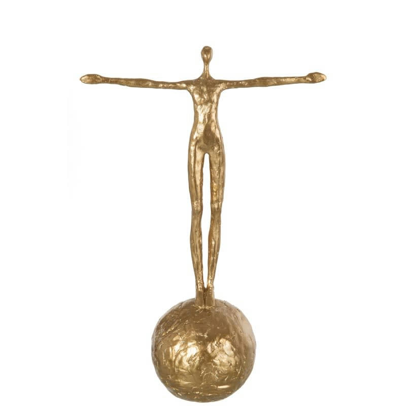 OR - Personnage sur boule résine or H40,3cm