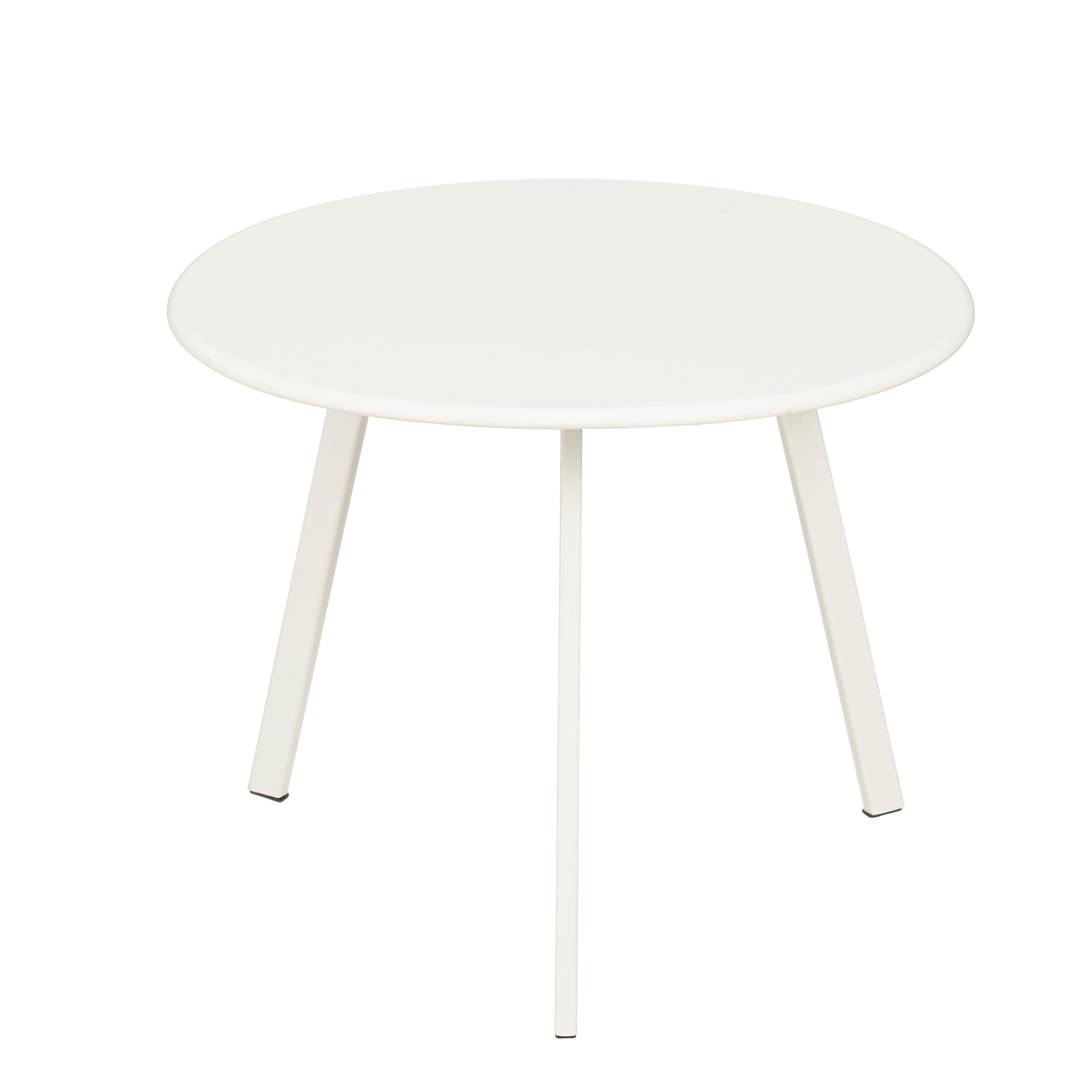 Mica Decorations Seatle Bijzettafel voor Buiten - Salontafel Rond - Plantentafel en Koffietafel - H30 x Ø38 cm - Metaal - Wit