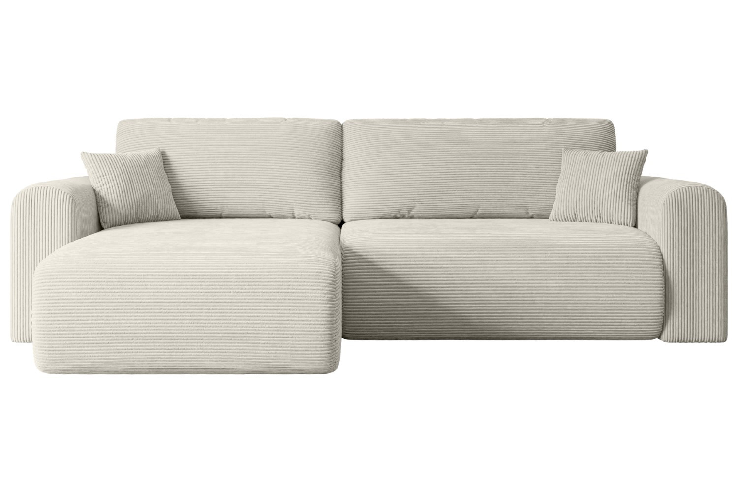 Narożnik z funkcją spania i pojemnikiem ORRO-L - 272x145x83cm Kremowy