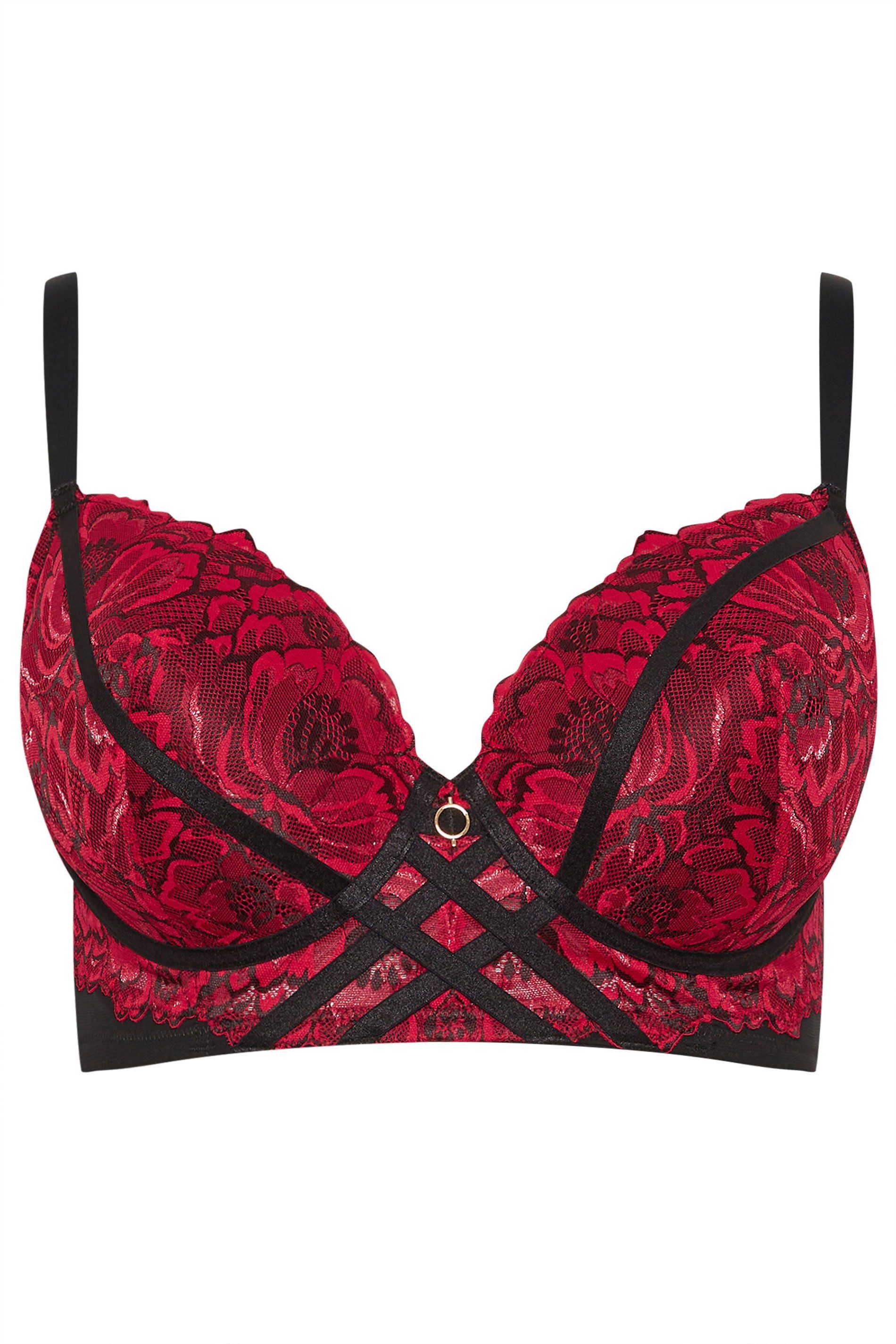 Yours Lace Strap Detail Plunge Bra