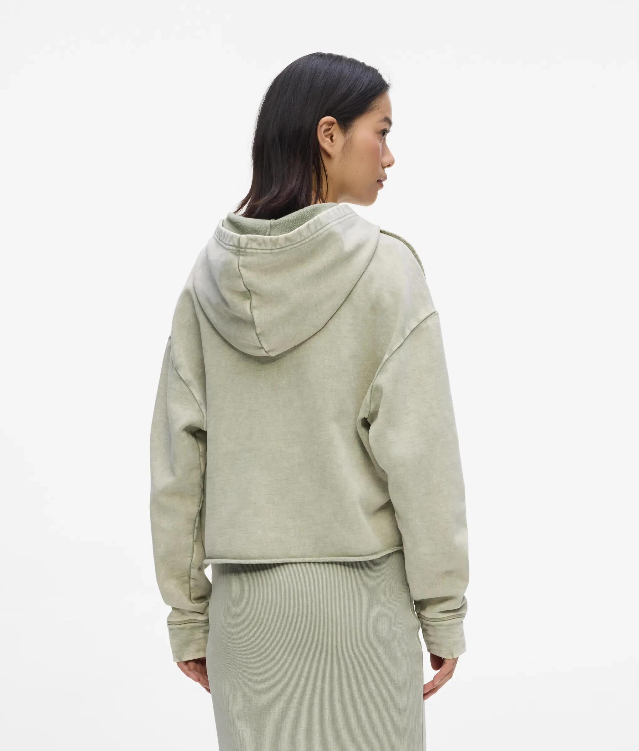 Sweat à capuche zippé délavé