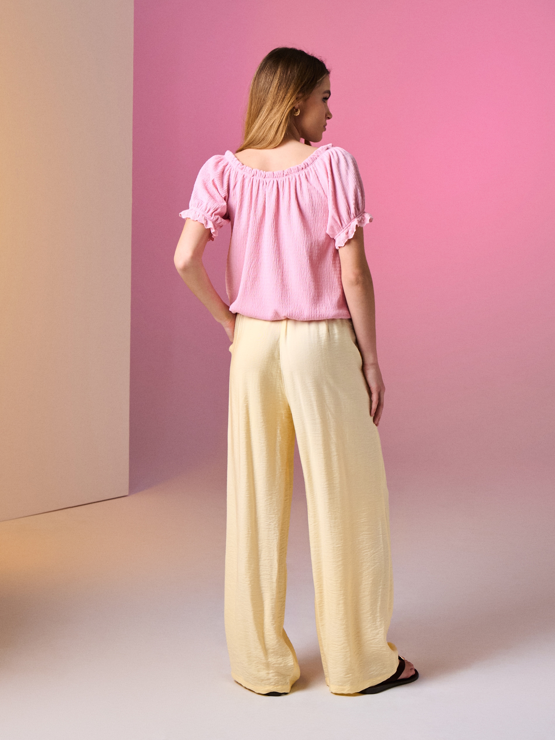 Wiskozowe spodnie wide leg
