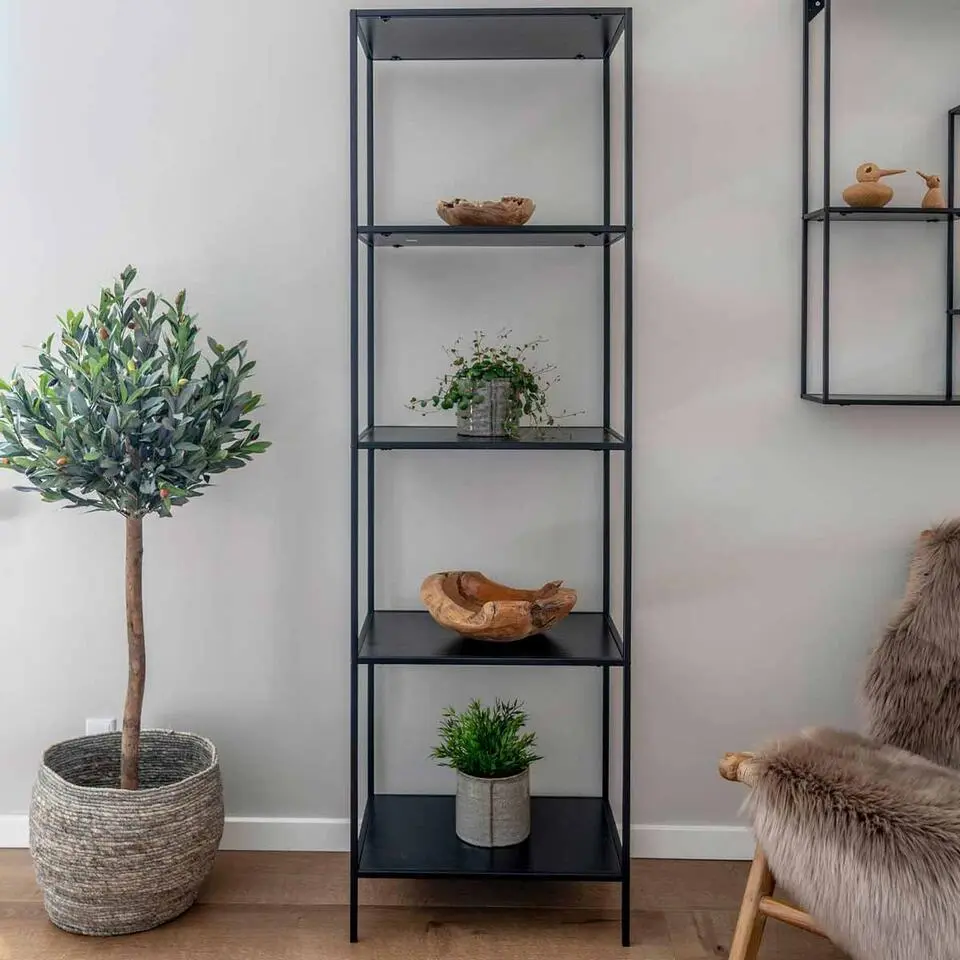 Artichok Karen Boekenkast van Metaal en Hout - B 51 cm - Zwart