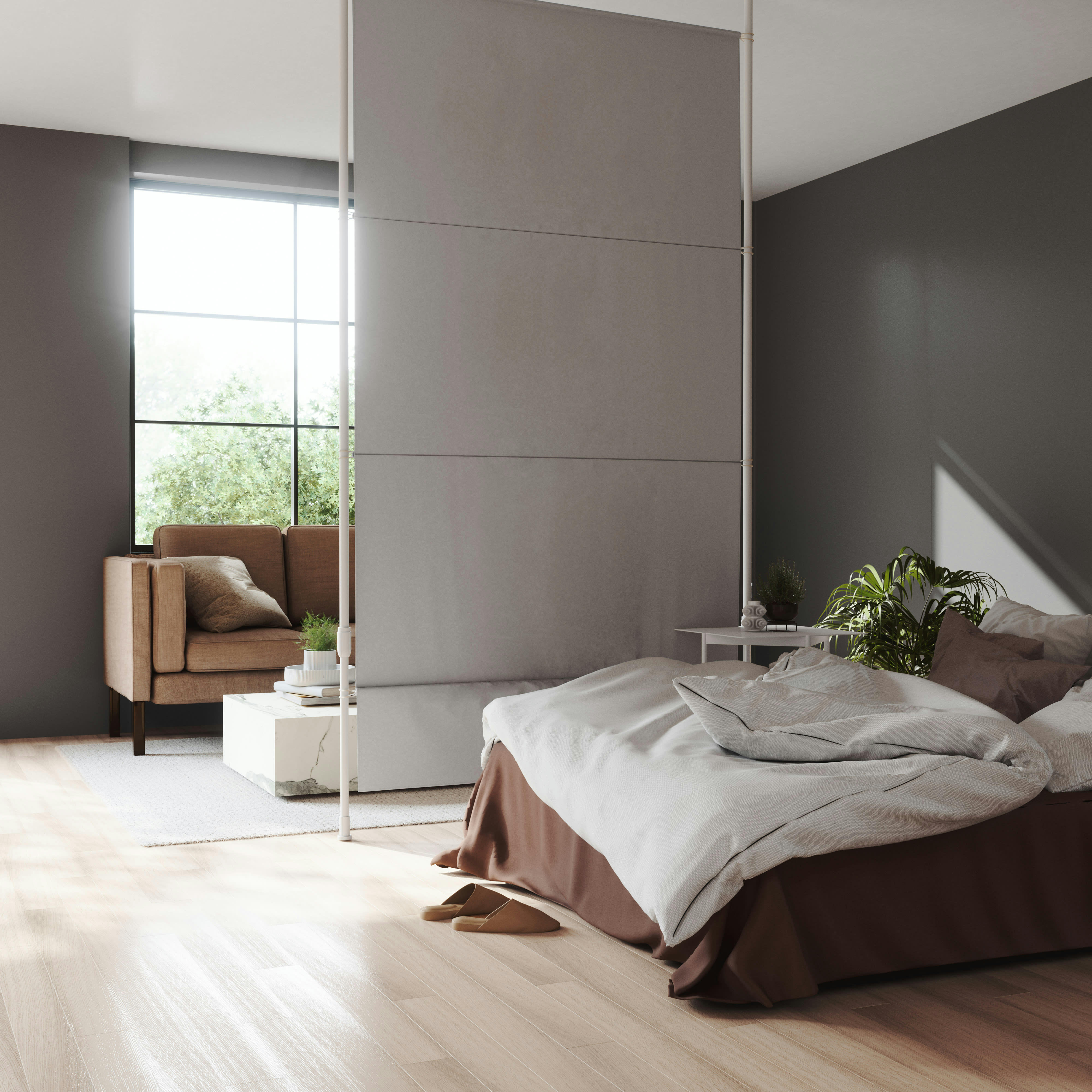 ANYWHERE - Séparateur de pièce gris 305x127cm