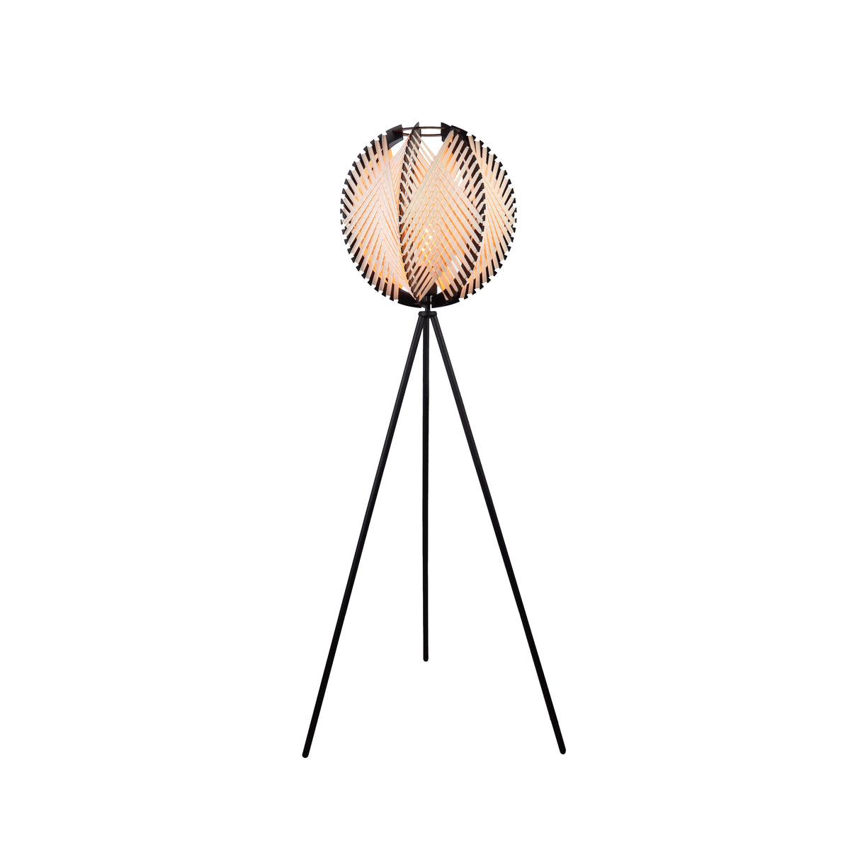 EGLO Vloerlamp Waverton - e27 - textiel/hout - zwart/wit