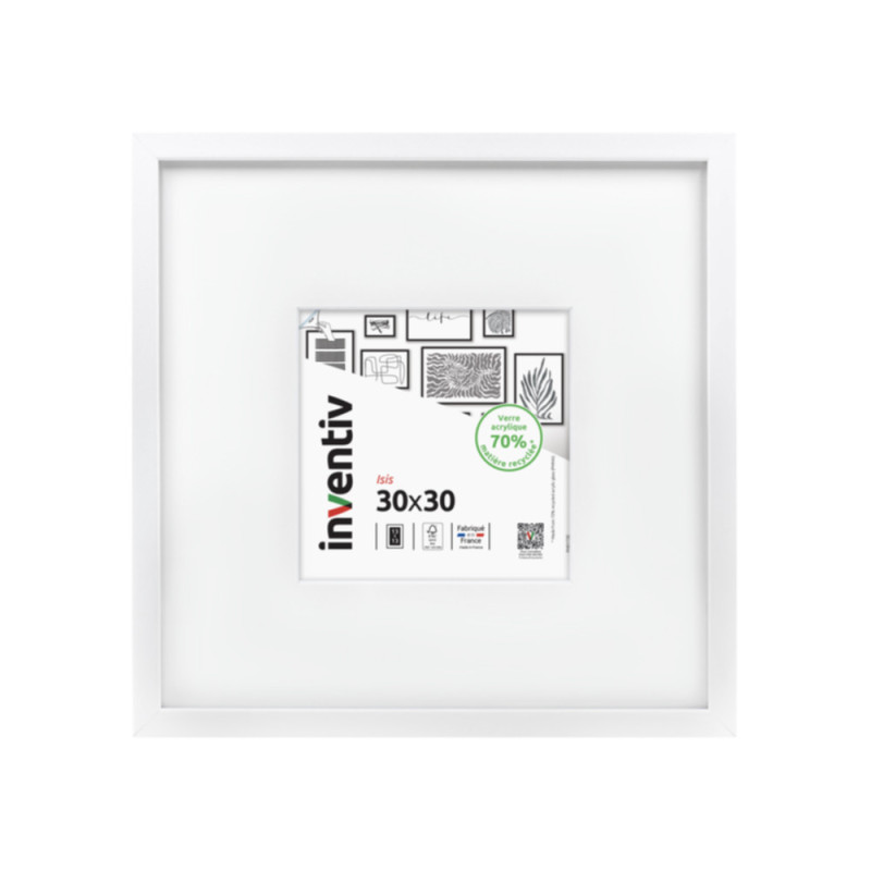 Cadre Isis blanc 30 x 30 cm INVENTIV