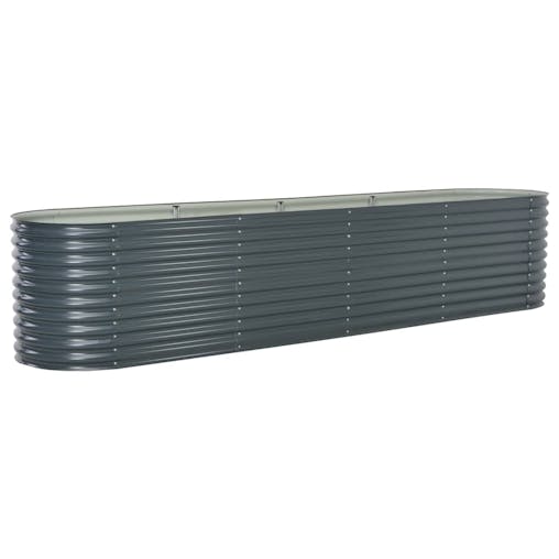 NNEVL Garden Raised Bed 400x80x81 cm Galvanised Steel Grey