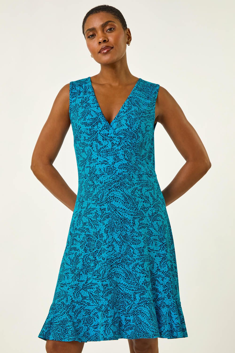 Roman Spot Print Wrap Dress