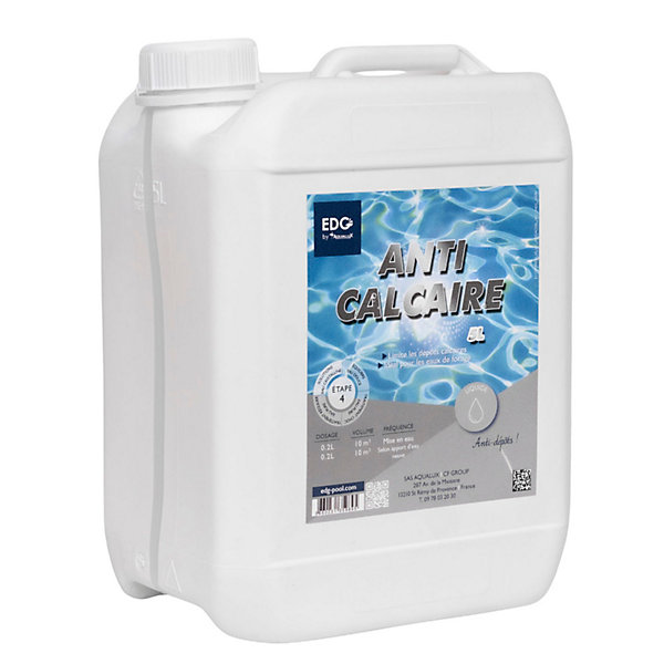 Anti Calcaire Piscine Et Spa - Anti Eau Laiteuse - Bidon 5 Litres - Edg by Aqualux