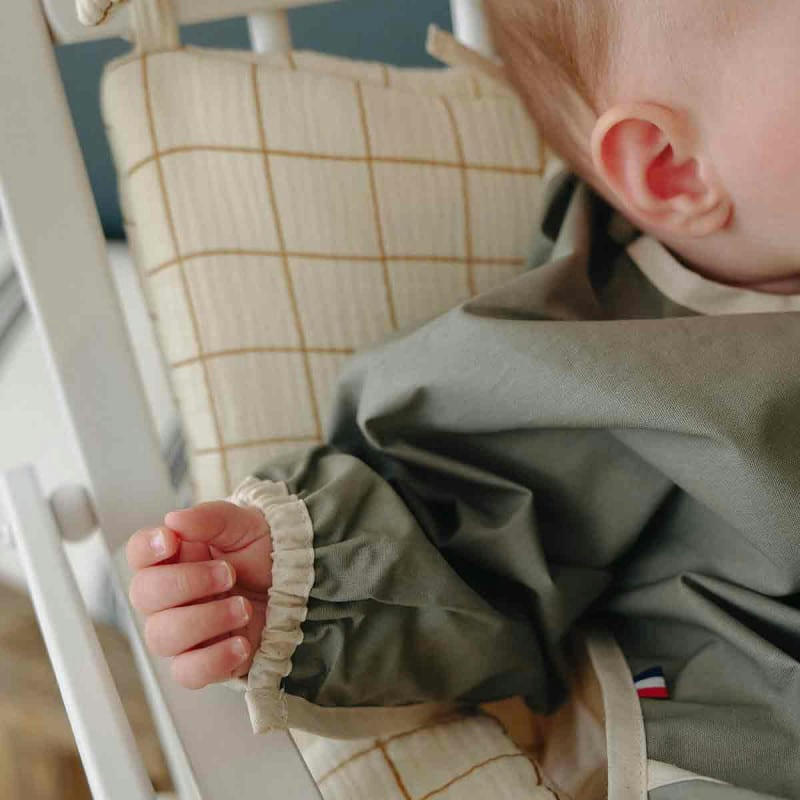 - Bavoir à manches Vert Sauge