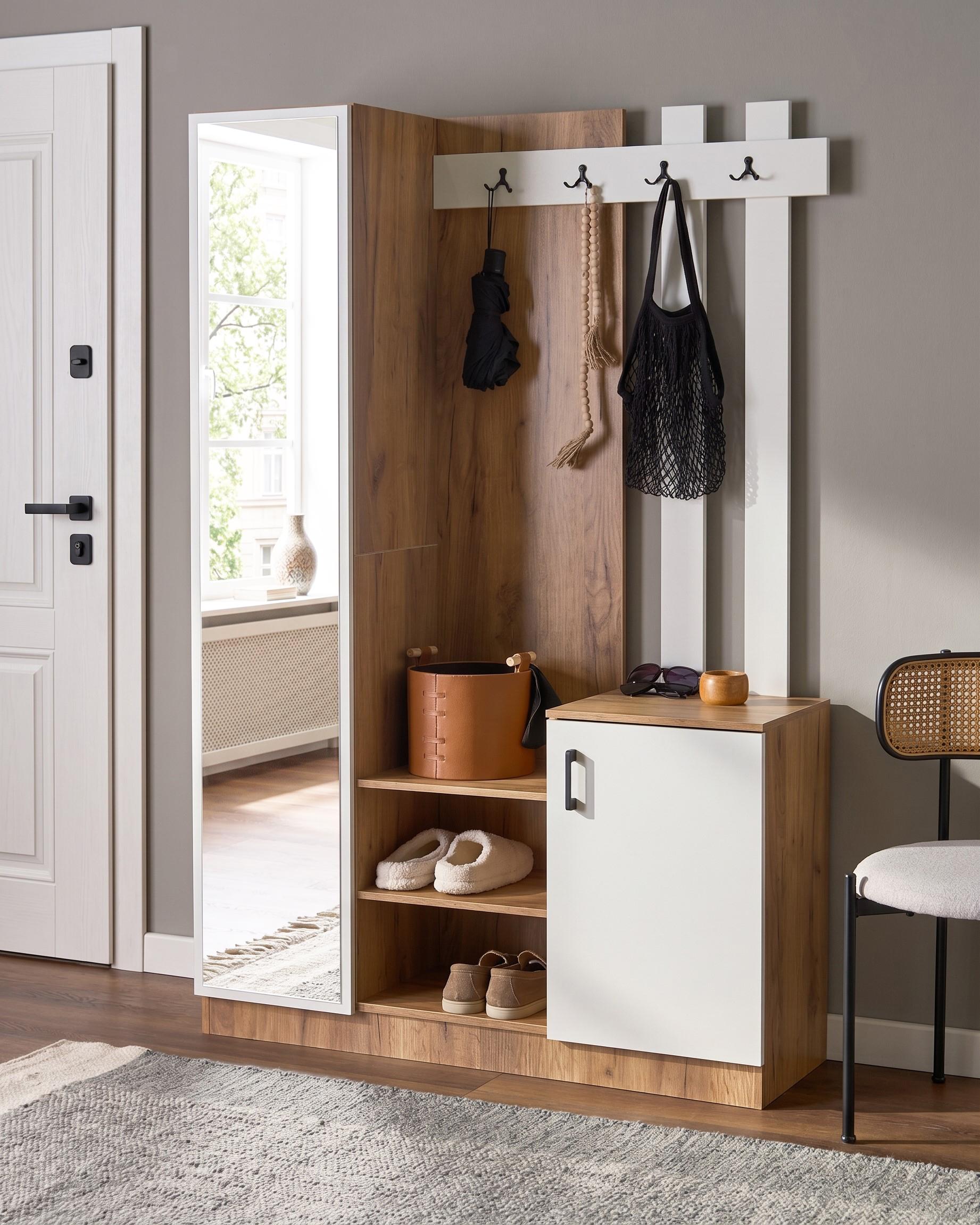 Hallway Set BELLINGEN Light Brown/ White