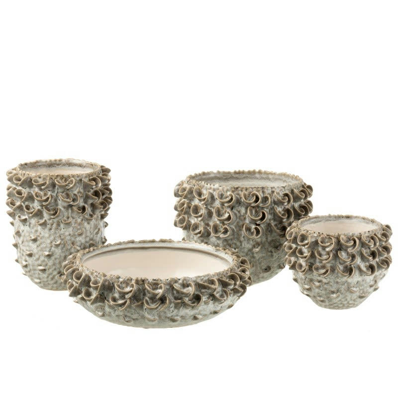 VIDA - Plat rond céramique gris/bleu D28cm