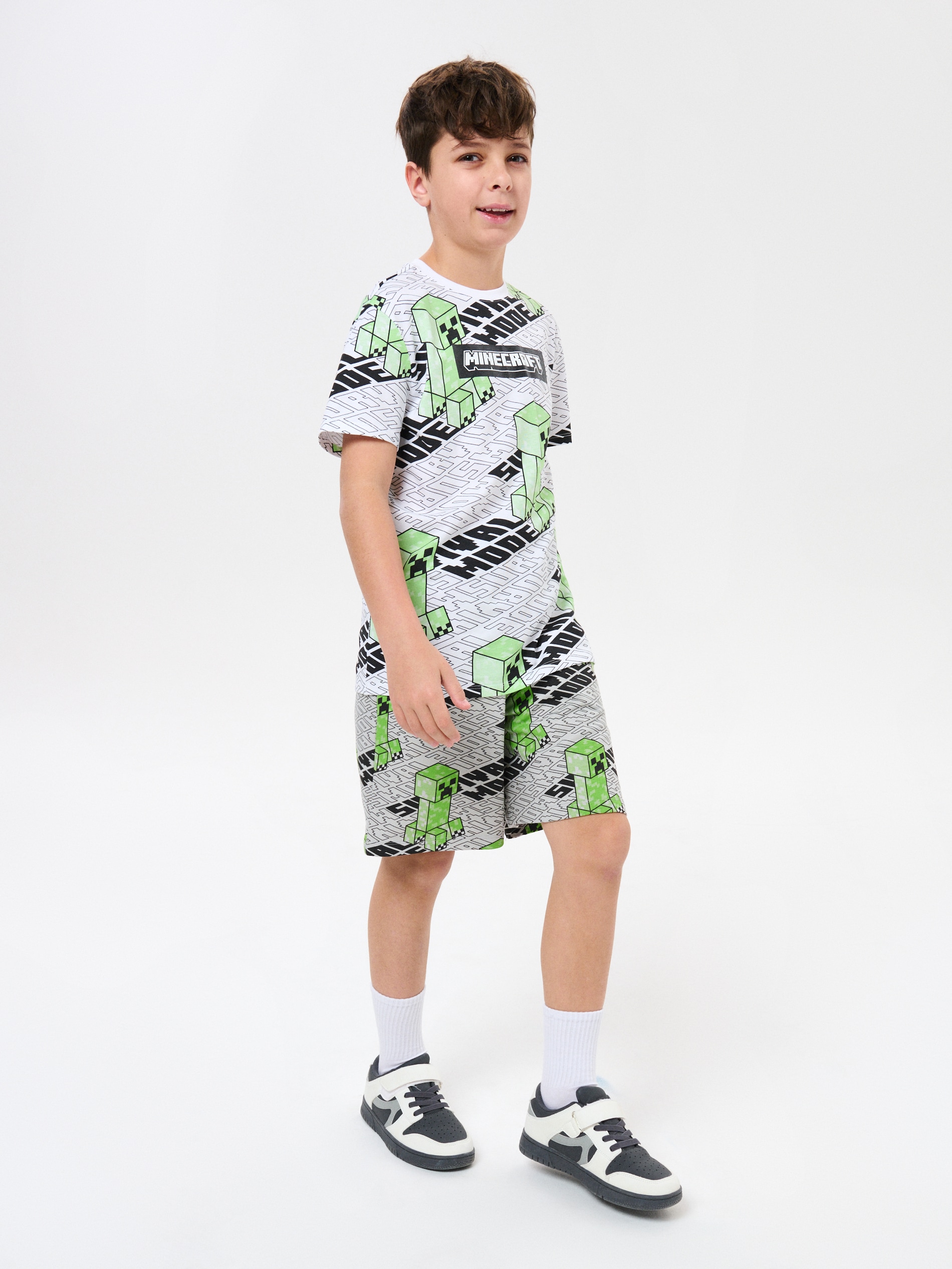 Bawełniane szorty loose fit Minecraft