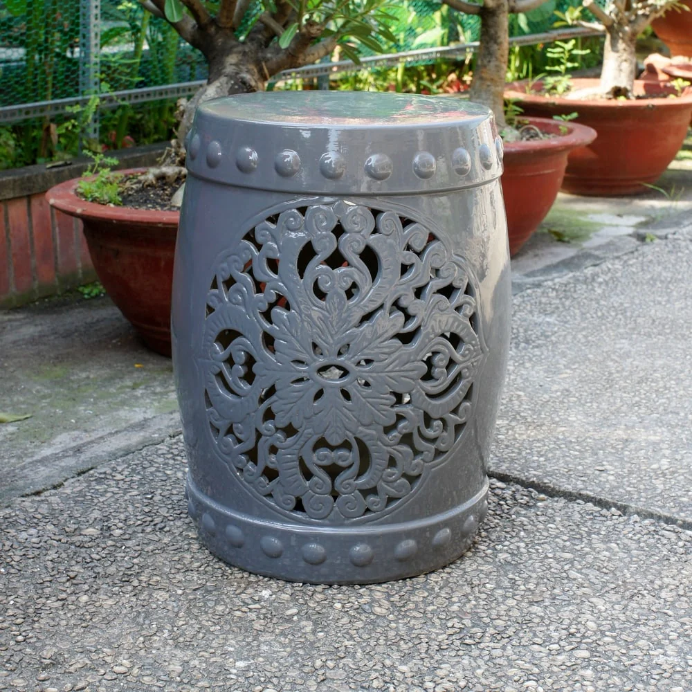 Isfahani Ceramic Ceramic Garden Stool