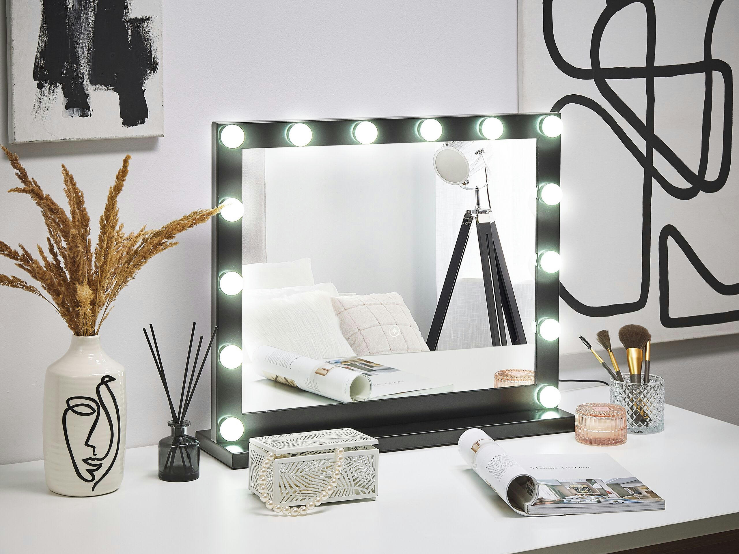 BEAUVOIR - Miroir de table en métal noir 50x60