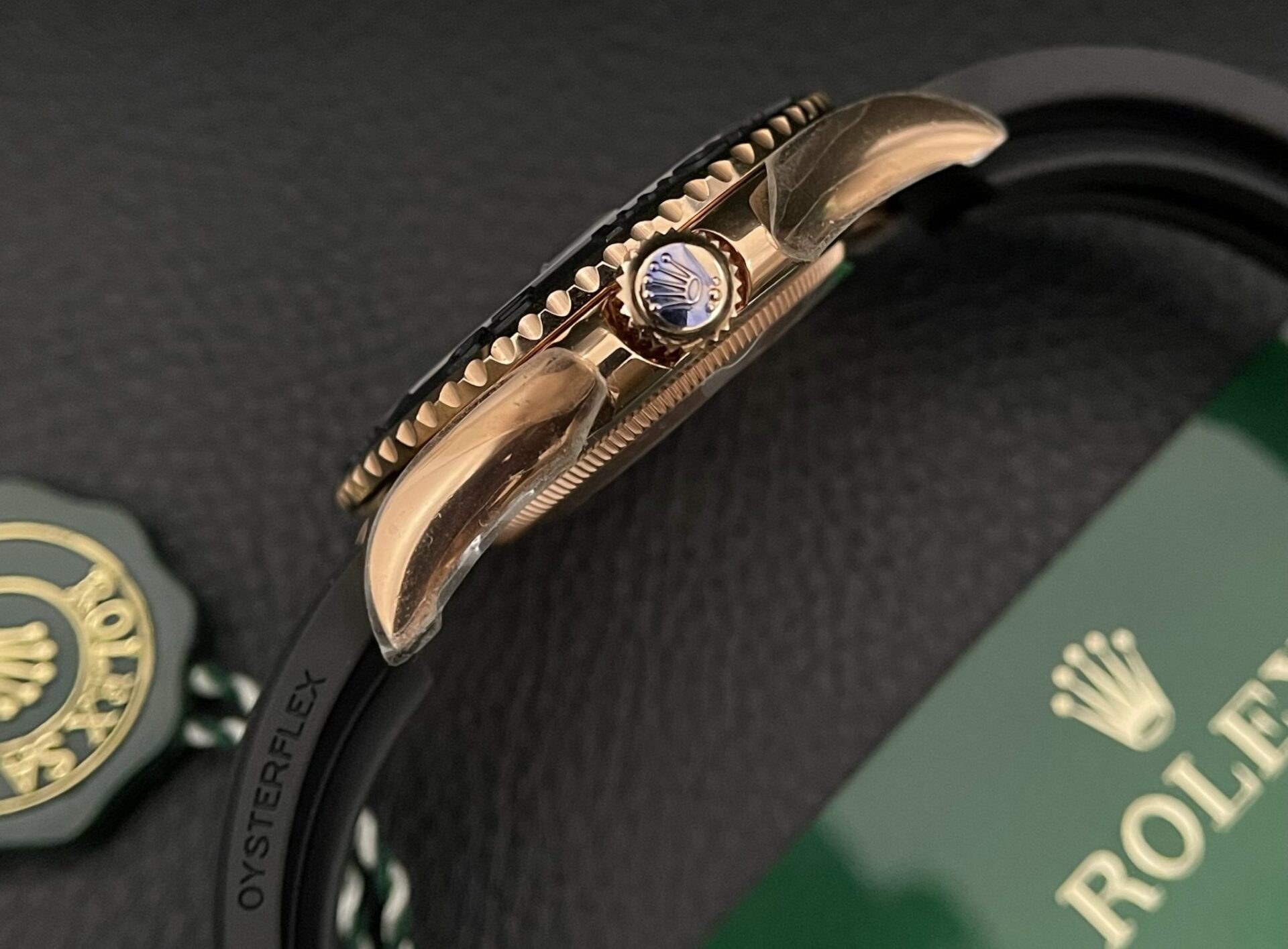 Rolex Yacht-Master RG Plated Black Dial 40mm Oysterflex EWF Replica