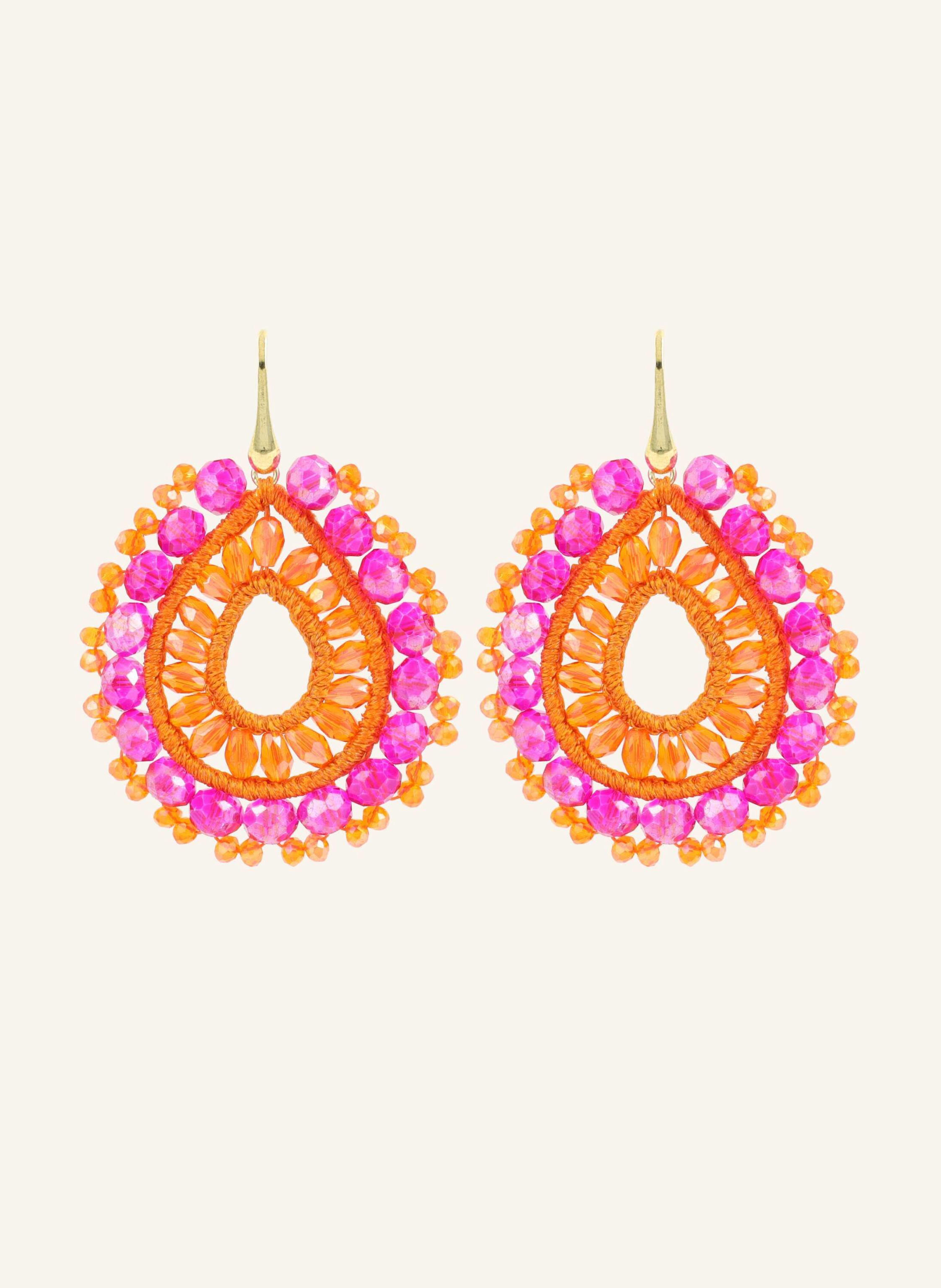 LOTT.gioielli Ohrhänger VOS CE SI OPEN DROP S IRR. STONES ORANGE/FUCHSIA #01-MG by GLAMBOU