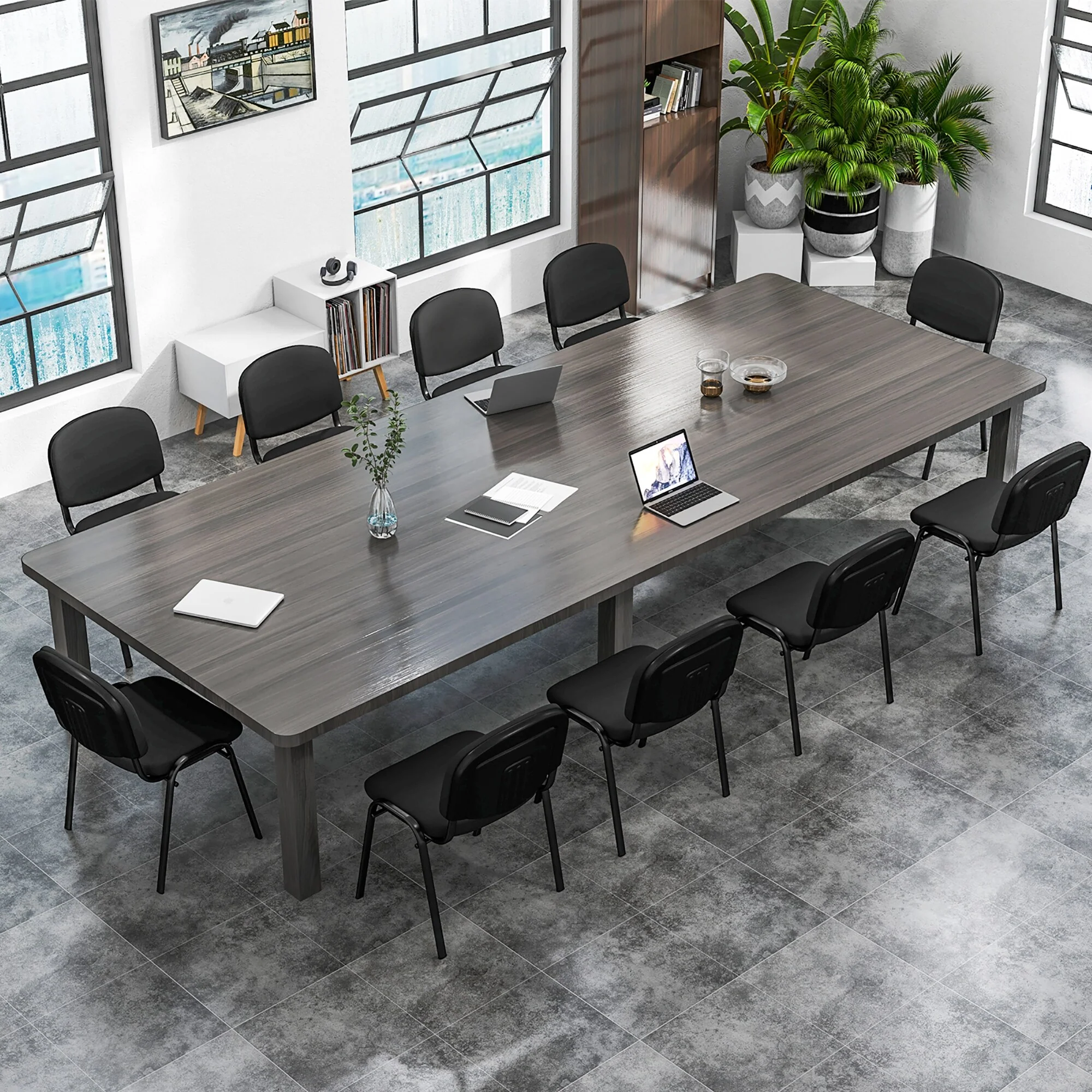 Gymax Set of 10 Office Guest Chair Stackable Reception Chair Waiting