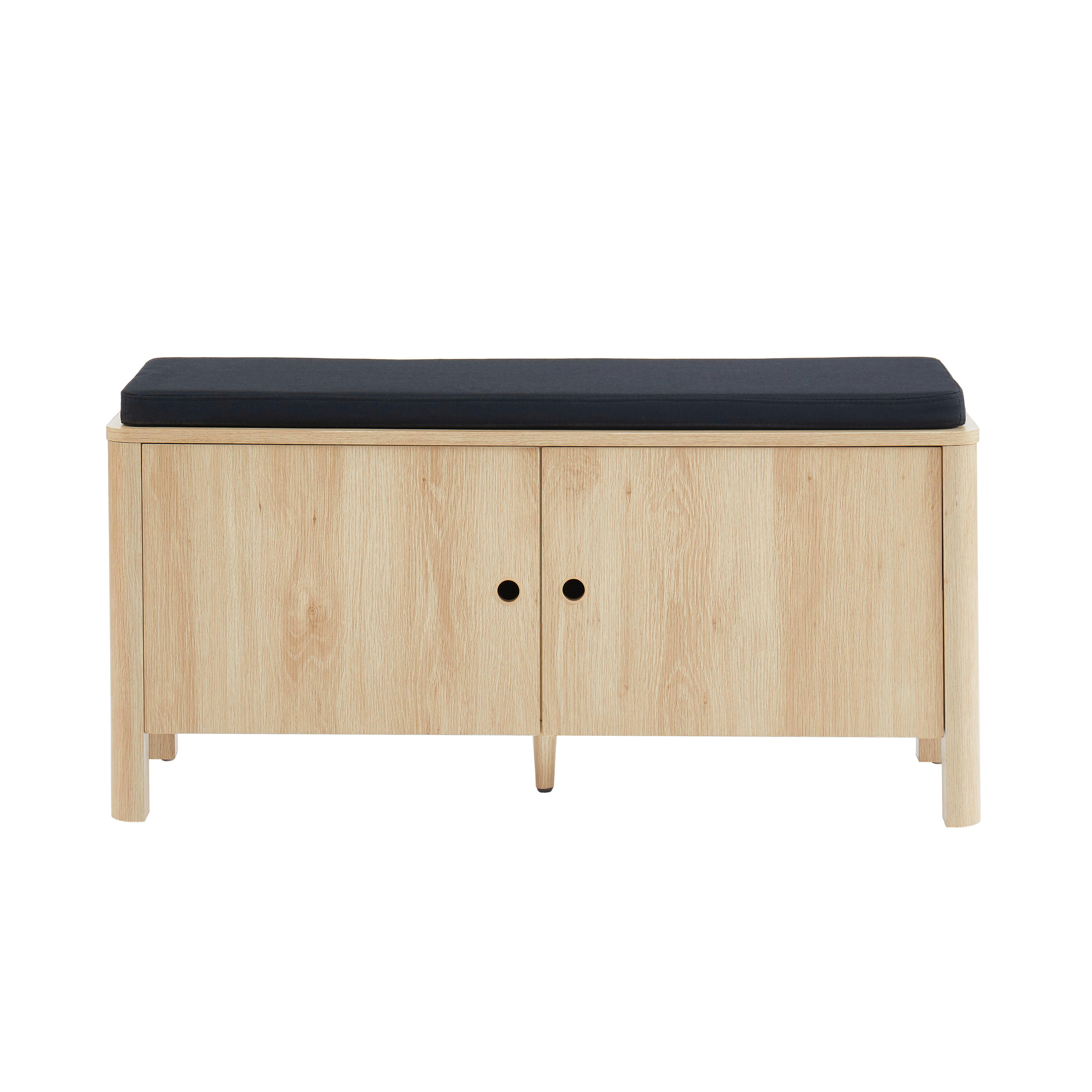 JAPENDI - Banc à chaussures   effet chêne et gris 100cm bois et gris