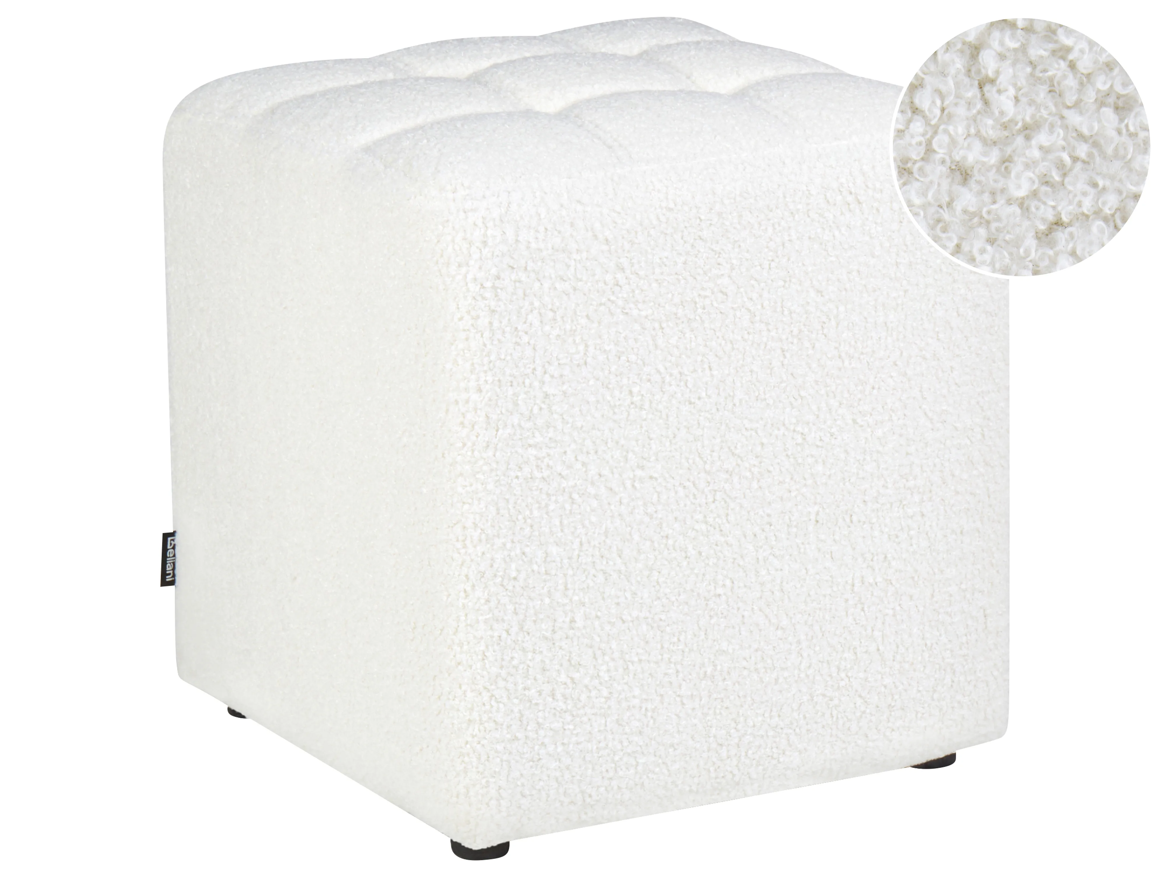 Pouffe KANSAS Boucle White