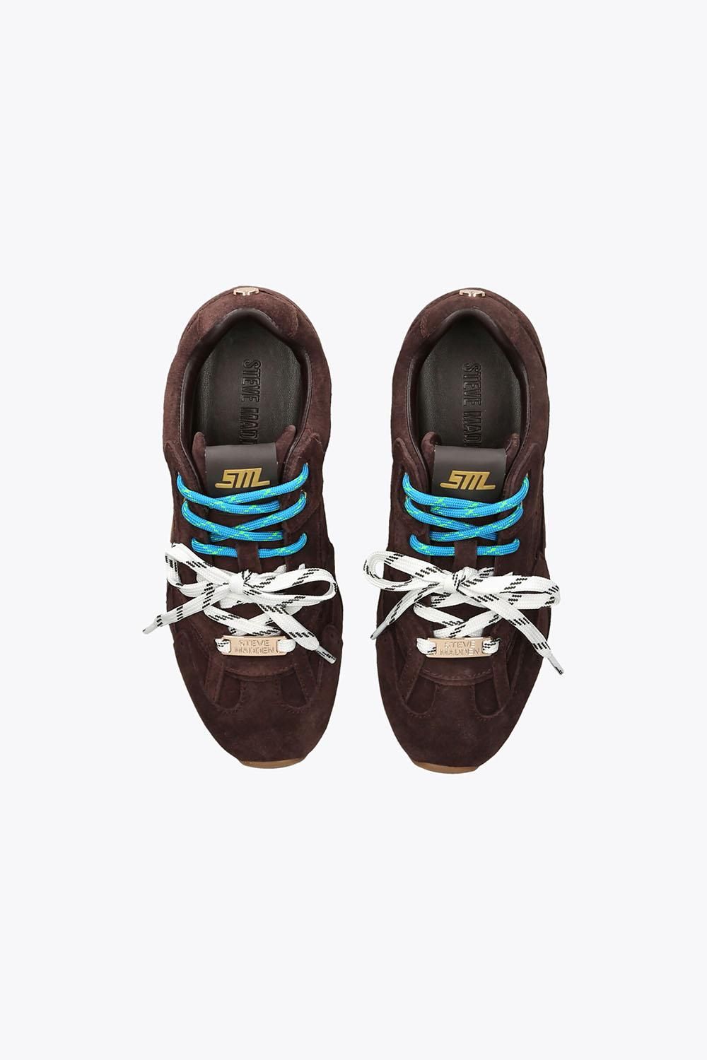 STEVE MADDEN Aziel Dark Brown' Suede Leather Trainers