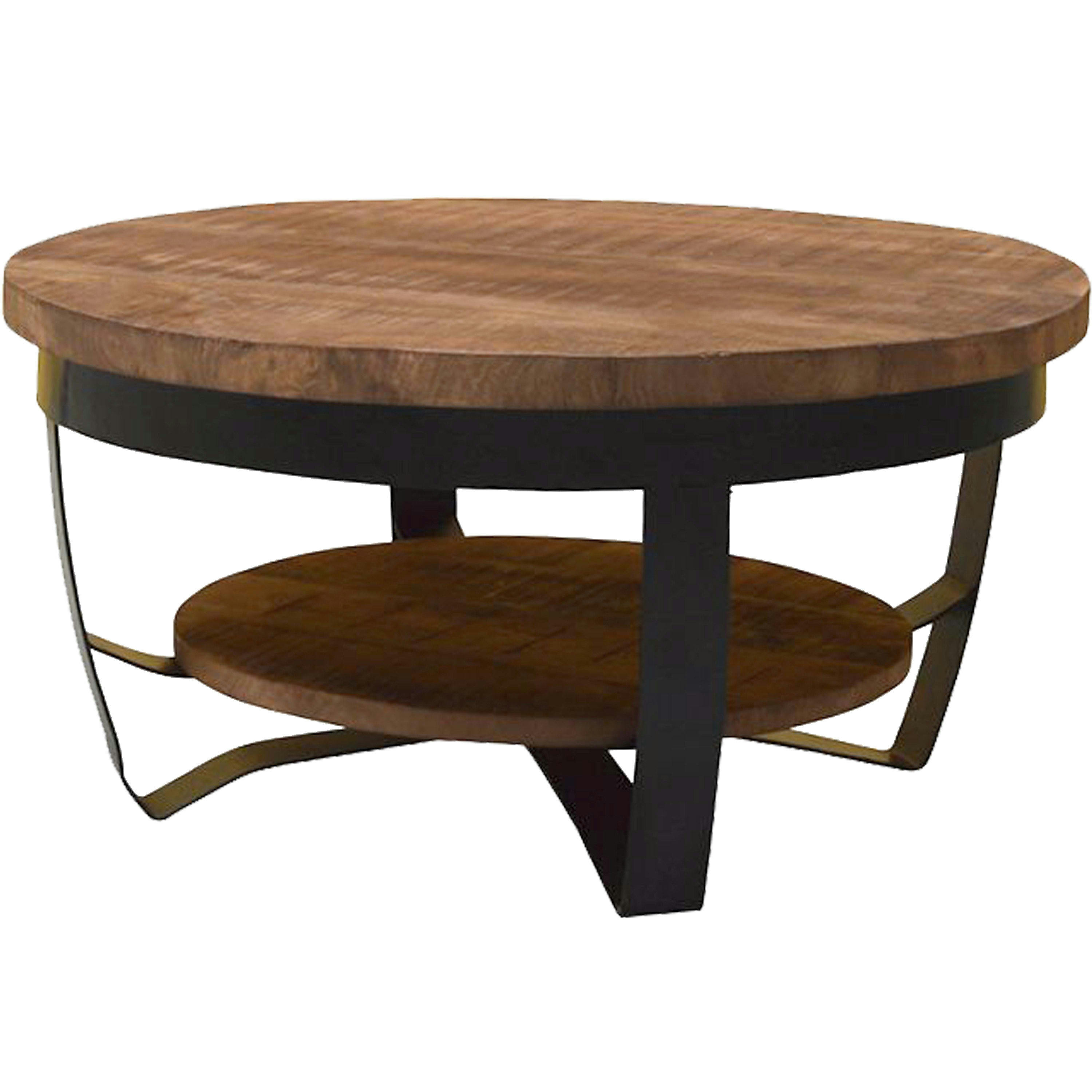 MARK - MARK-Table basse diam.85 cm en Manguier et métal noir