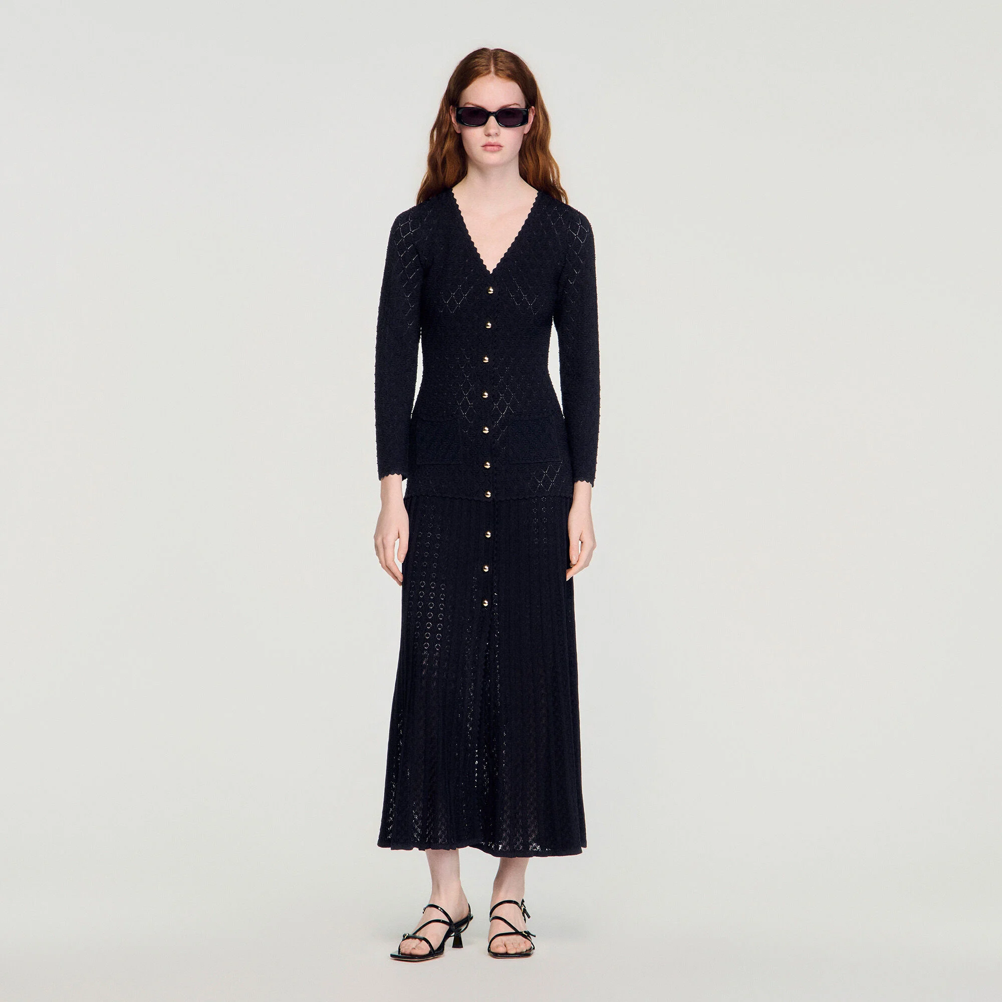 Robe longue en maille fantaisie