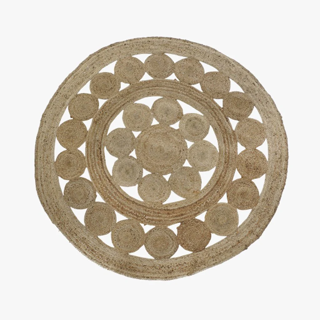 Tapete Redondo Mandala em Juta OAXACA