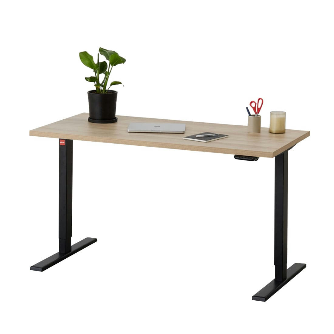 ELEVA ONE - Bureau assis debout effet bois naturel 160x80x3cm