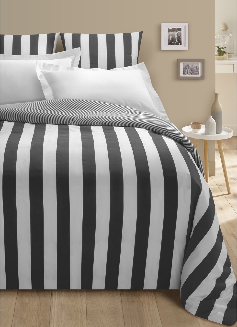 TAIE D'OREILLER UNIE EN COTON BLANC