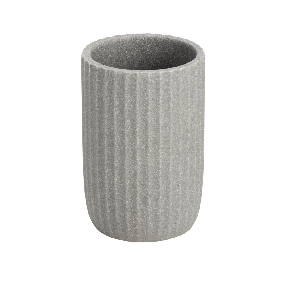 Gobelet salle de bain effet pierre en plastique Ø7,5xH11,5cm