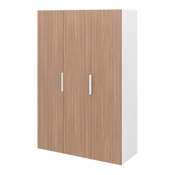 Armoire penderie 3 portes battantes effet chêne chaud et blanc GoodHome Atomia H. 225 x L. 150 x P. 58 cm