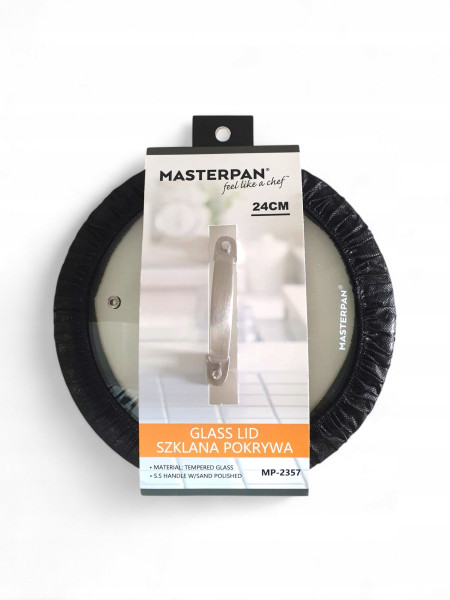 MASTERPAN Pokrywa Szklana 20 cm UNIWERSALNA Pokrywka do Garnków i Patelni