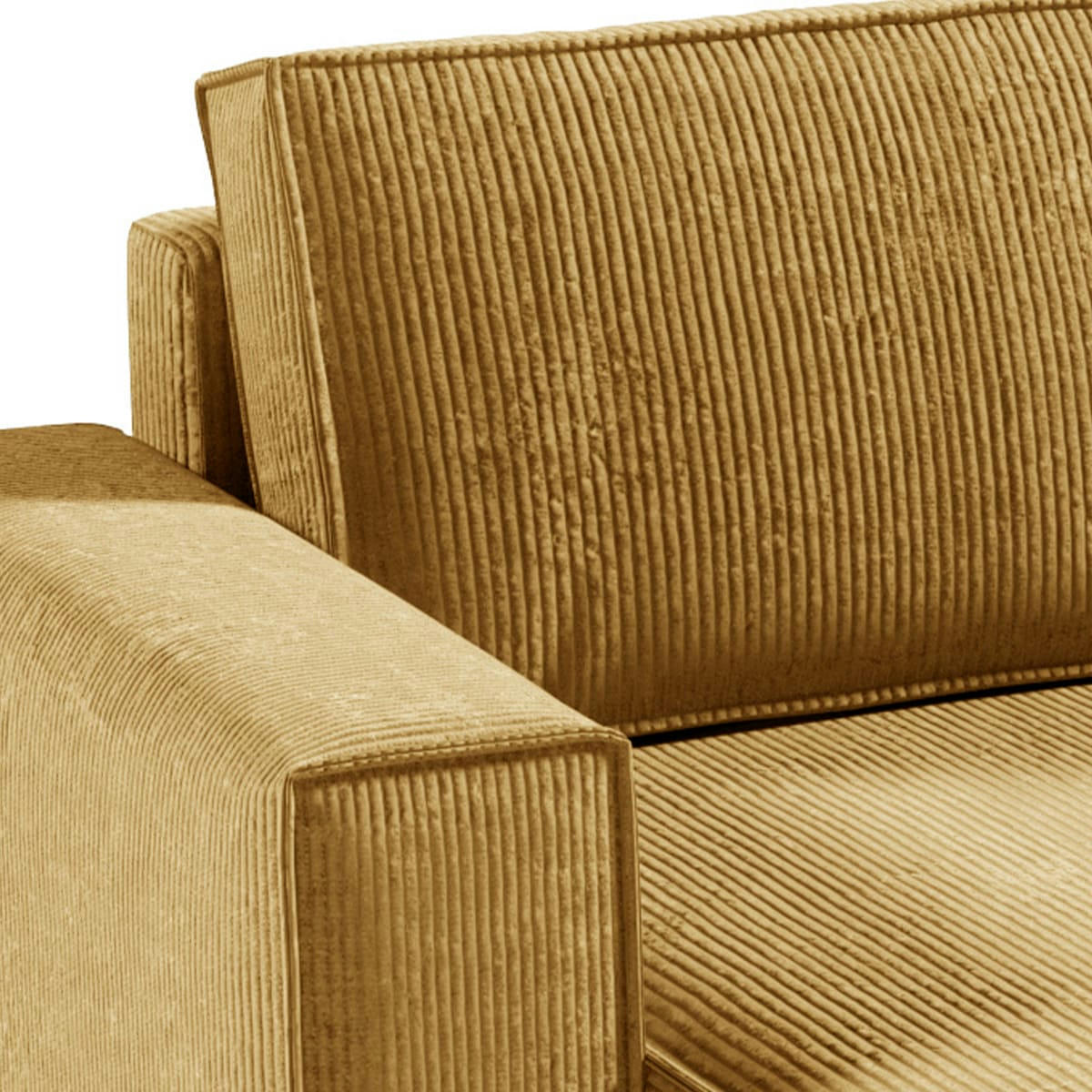 - Canapé en u 5 places velours côtelé jaune