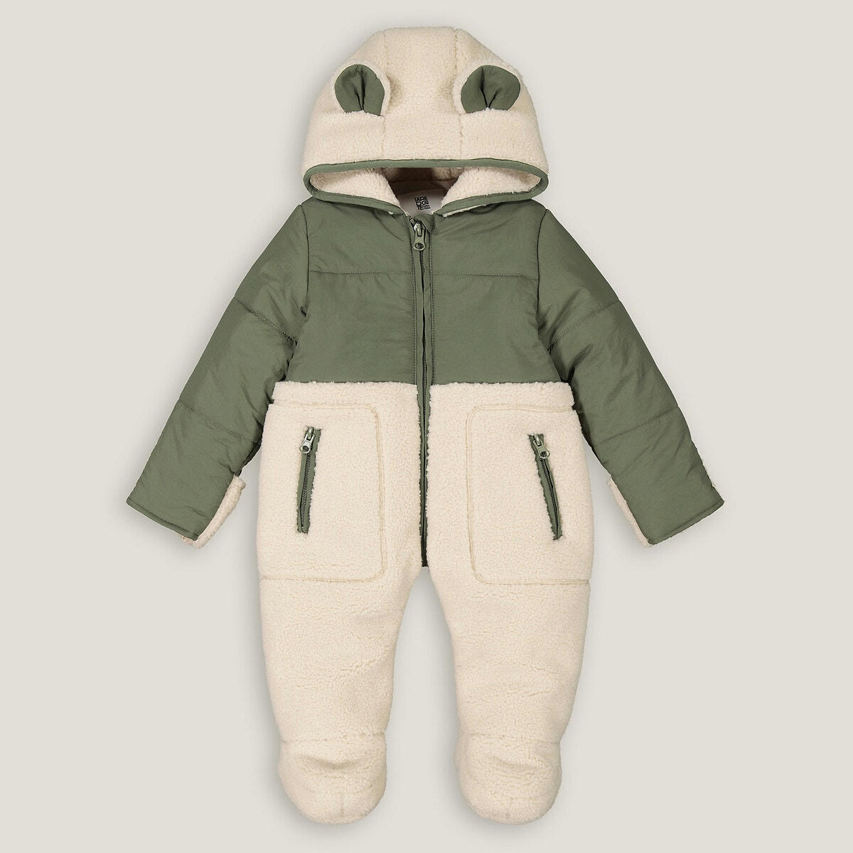 Combipilote chaude à capuche bi-matière